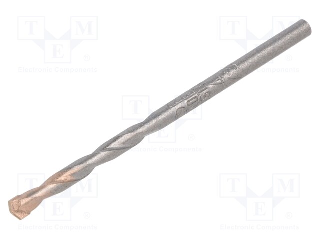 Drill bit; for concrete; Ø: 4mm; L: 75mm; steel; cemented carbide