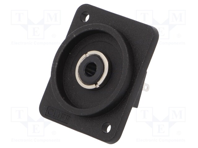 Socket; Jack 6,35mm; female; stereo; with on/off switch; black