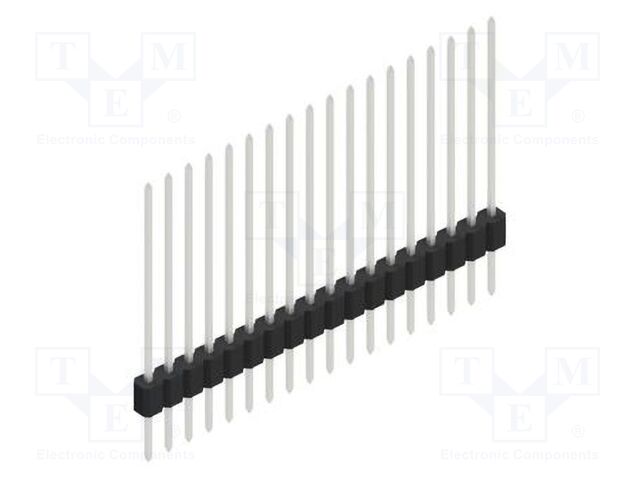 Connector: pin strips; pin header; male; PIN: 18; 1.27mm; THT; 1x18