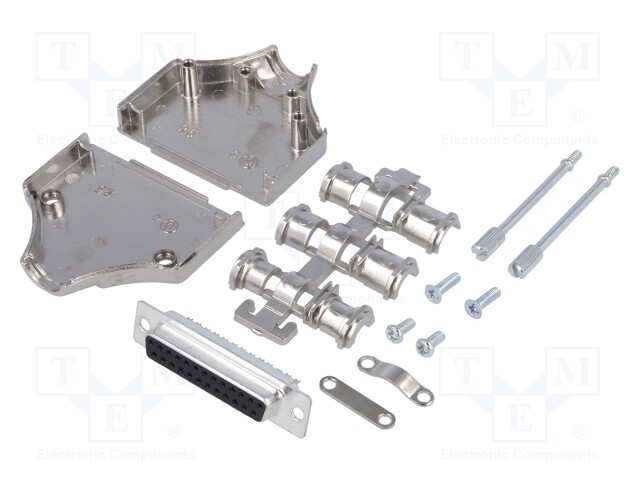 D-Sub; PIN: 25; plug; female; turned contacts; straight; soldering
