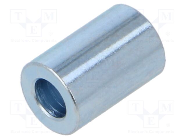 Spacer sleeve; 4.3mm; cylindrical; steel; zinc; Out.diam: 12mm