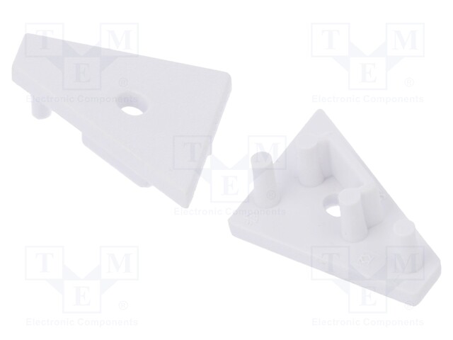Cap for LED profiles; white; ABS; GEN2,with hole; Pcs: 20