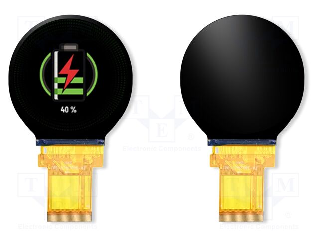 Display: TFT; 2.1"; 480x480; Illumin: LED; 53.28x53.28mm; RGB; round