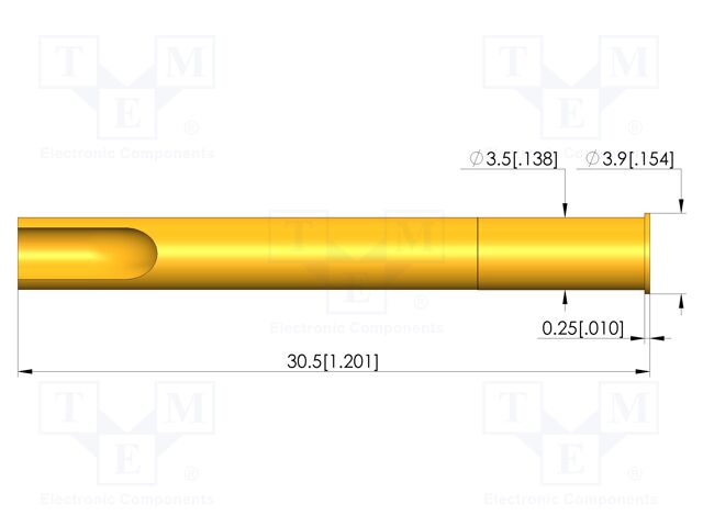 Test probe socket; gold-plated; KS-103; Flange height: 0.25mm