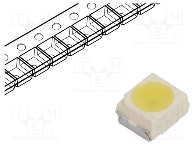 LED; SMD; 3528,PLCC2; white cold; 224÷900mcd; 5500(typ)K; 120°