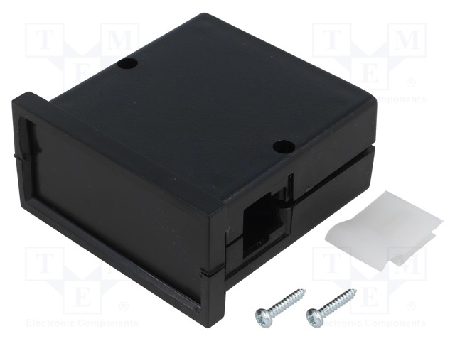 Enclosure: panel; X: 72mm; Y: 72mm; Z: 36mm; ABS; black; screwed