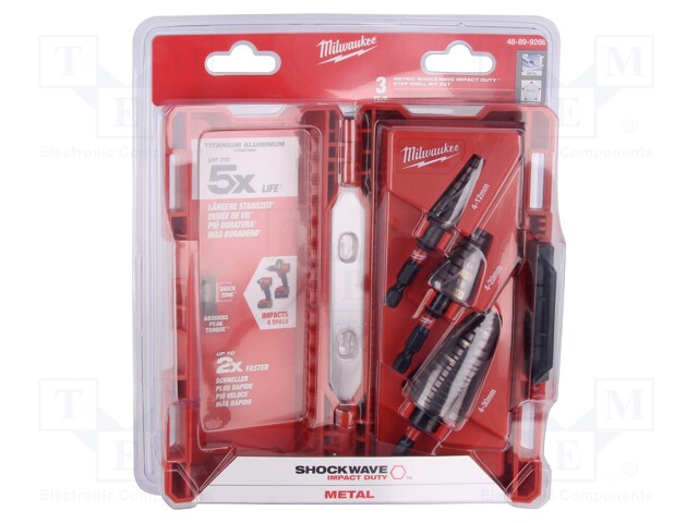 Drill set; step,impact; 3pcs.