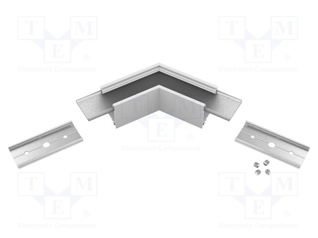 Connector 120°; silver; aluminium,polycarbonate; anodized
