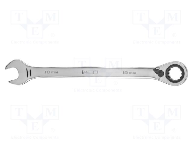 Wrench; combination spanner,with ratchet; 10mm; with switch