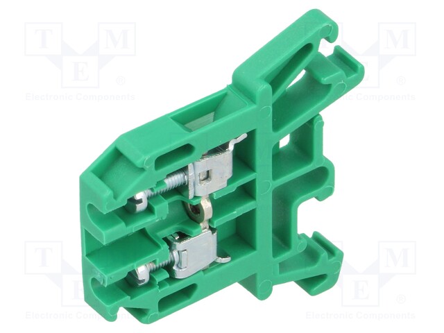 Splice terminal: rail; 0.5÷2.5mm2; ways: 1; terminals: 2; green