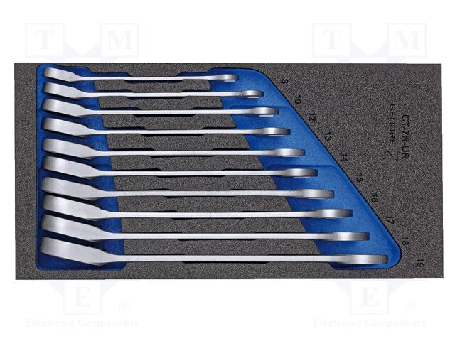 Wrench-set; rattle,combination spanner; 10pcs.