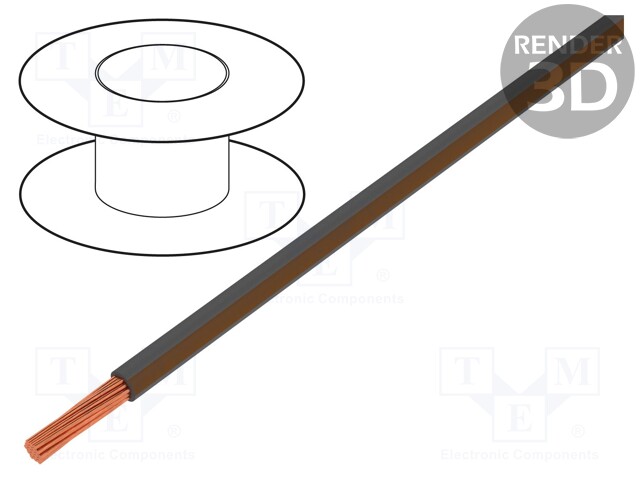 Wire; LgY; stranded; Cu; 0.35mm2; grey-brown; PVC; 300/500V; 200m
