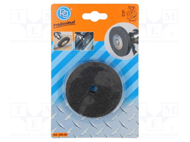 Grinding wheel; Øhole: 10mm; Disc thick: 10mm; corundum; Ø: 75mm
