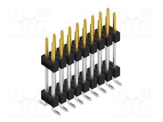 Connector: pin strips; pin header; male; PIN: 18; 2.54mm; SMT; 2x9