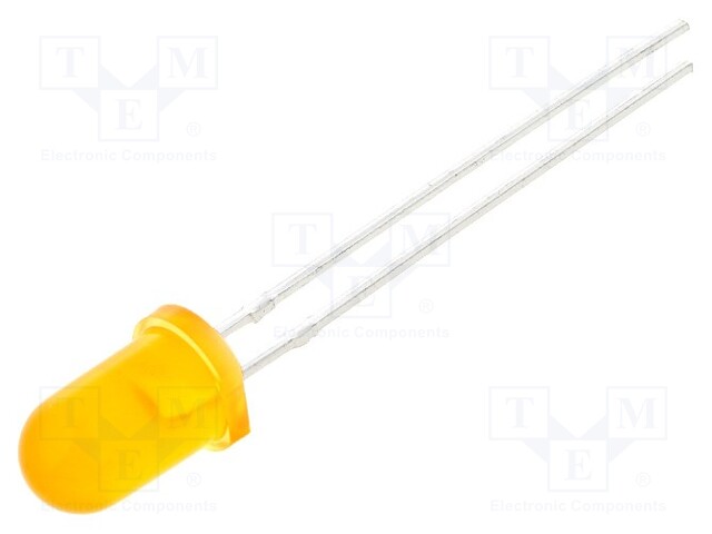 LED; 5mm; amber; 1000÷1400mcd; 50°; Front: convex