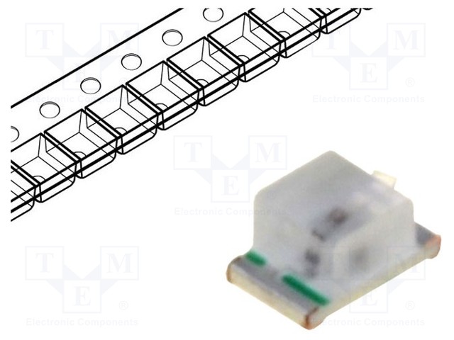 IR transmitter; 0805; 940nm; transparent; 100mW; 140°; SMD; 20mA