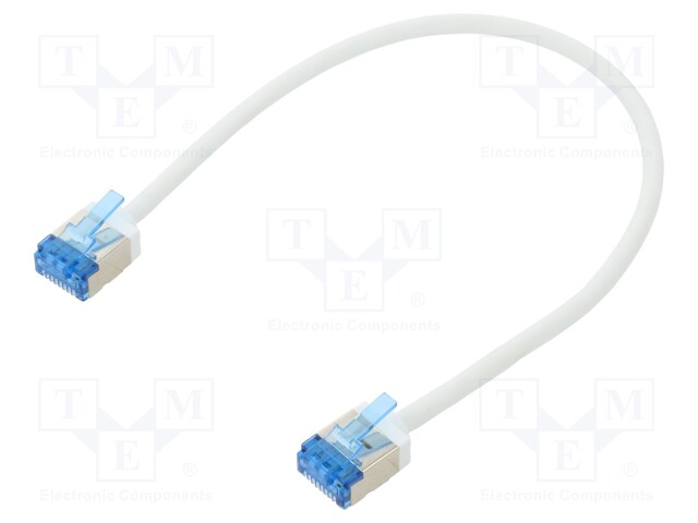 Patch cord; U/FTP; 6a; stranded; Cu; LSZH; white; 0.25m; 32AWG