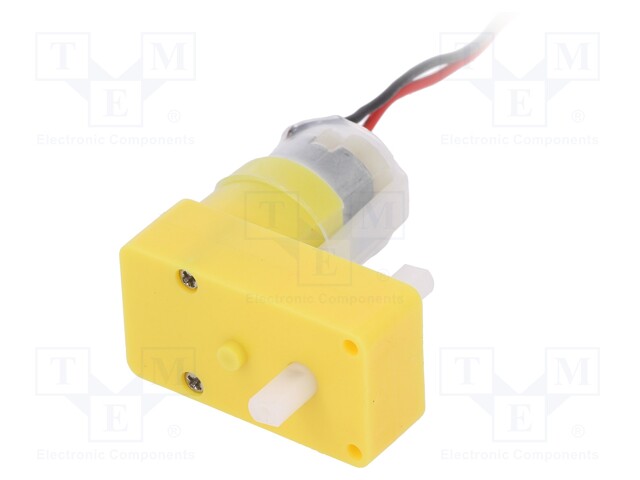 Motor: DC; with gearbox; 6VDC; 2.8A; Shaft: two sides flattened