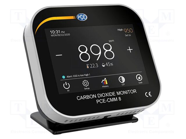 Meter: air quality; Range: 0÷9999ppm CO2; Humid.range: 20÷95%RH