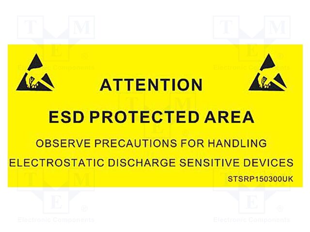 Information board; ESD; 300x150mm; black,yellow; Language: EN
