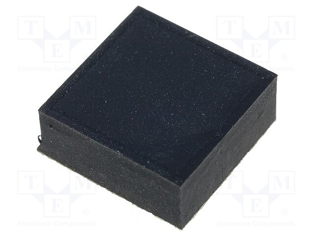 Self-adhesive foot; black; rubber; Y: 12mm; X: 12mm; Z: 5mm