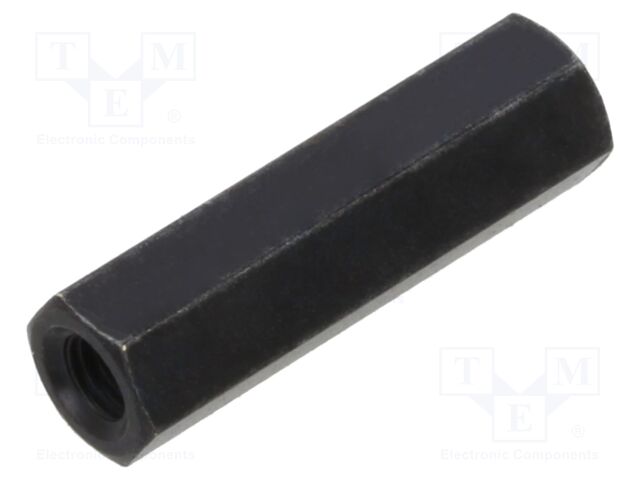 Screwed spacer sleeve; 18mm; Int.thread: M3; hexagonal; brass