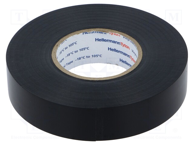 Tape: electrical insulating; W: 19mm; L: 20m; D: 0.21mm; black; 220%