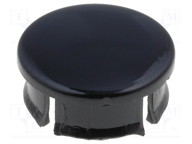 Cap; Colour: black; Mounting: push-in; Mat: plastic