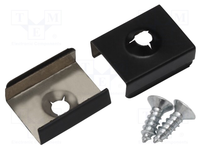 Flexible mounting plate Z; black; stainless steel