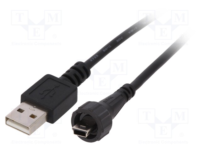 Adapter cable; USB A plug,mini USB B plug (sealed); IP67; 2m