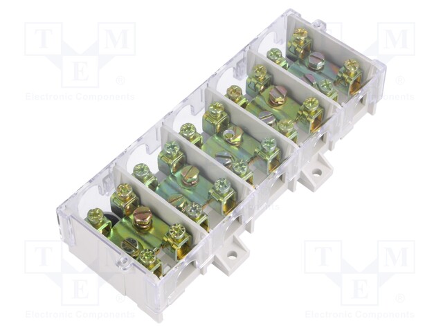 Terminal block; screw terminal; ways: 5; 25mm2; Colour: grey; 101A