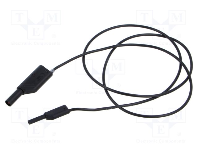 Test lead; 10A; insulated; Urated: 1kV; Len: 1m; black