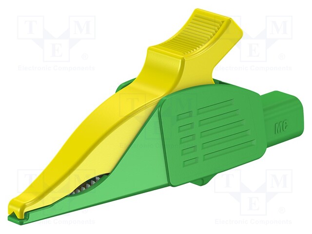 Crocodile clip; 19A; yellow-green; Grip capac: max.39.5mm