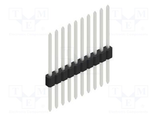 Connector: pin strips; pin header; male; PIN: 10; 1.27mm; THT; 1x10