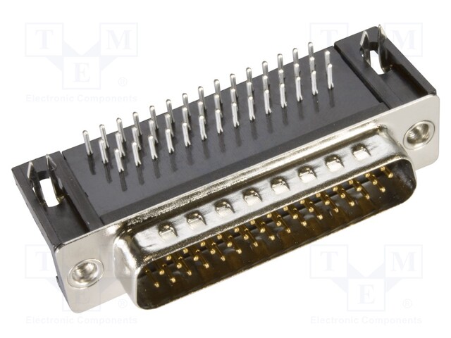 D Sub Connector, Right Angle, HD44, High Density, Plug, 44 Contacts, DB, Solder