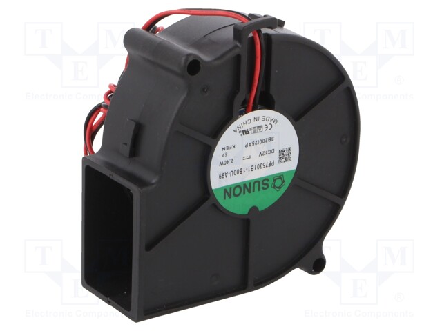 Fan: DC; blower; 12VDC; 75x75x30mm; 26.34m3/h; 42dBA; ball bearing