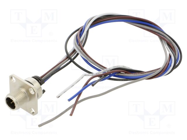 Connector: M12; socket; male; straight; with lead; PIN: 5; 0.34mm2
