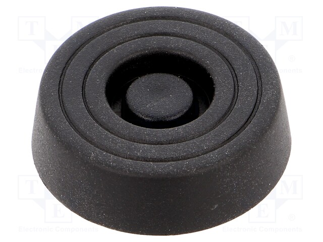 Quick mounting foot; black; polyetylene; A: 10mm; B: 28.5mm; E: 14mm