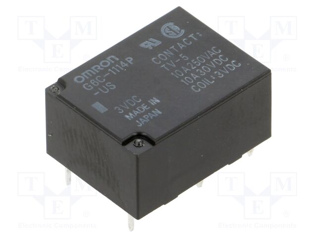Relay: electromagnetic; SPST-NO; Ucoil: 3VDC; Icontacts max: 10A