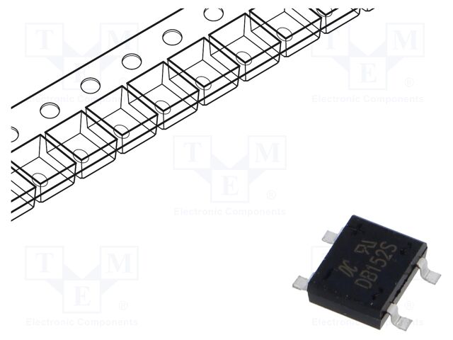 Bridge rectifier: single-phase; Urmax: 100V; If: 1.5A; Ifsm: 50A