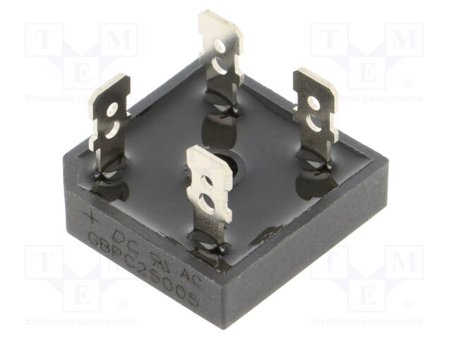 Bridge rectifier: single-phase; Urmax: 50V; If: 25A; Ifsm: 350A