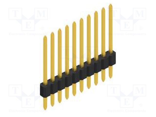 Connector: pin strips; pin header; male; PIN: 10; 1.27mm; THT; 1x10