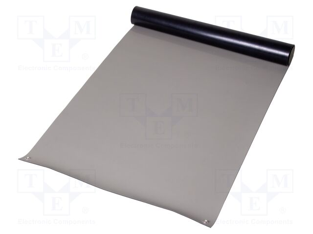 Bench mat; ESD; Dim: 600x1200mm; D: 2mm; grey; 0.001÷1GΩ; 180°C