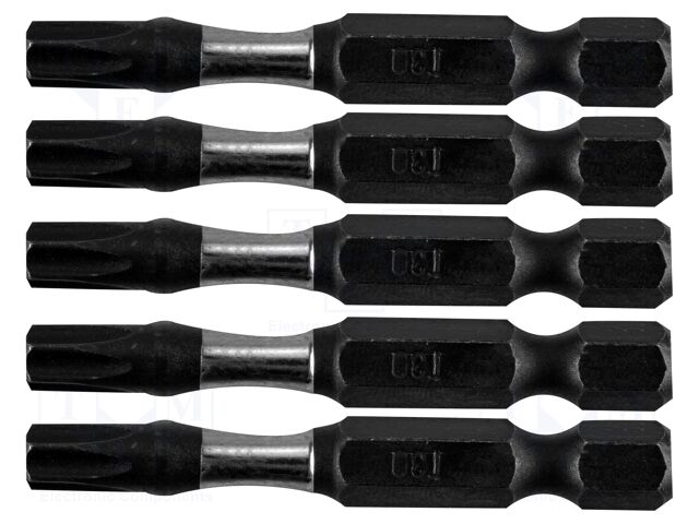 Screwdriver bit; Torx®; Kind: impact; Overall len: 50mm; 5pcs.