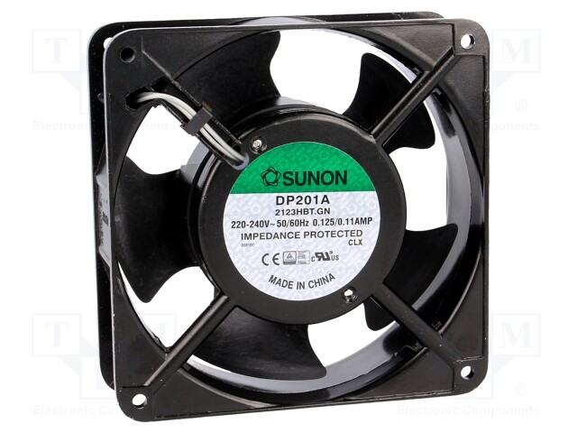 Fan: AC; axial; 230VAC; 120x120x38mm; 148(±10%)m3/h; 45dBA; 2750rpm