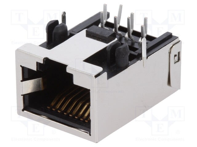 Socket; RJ45; PIN: 8; Cat: 5,5e; shielded,low profile; gold-plated