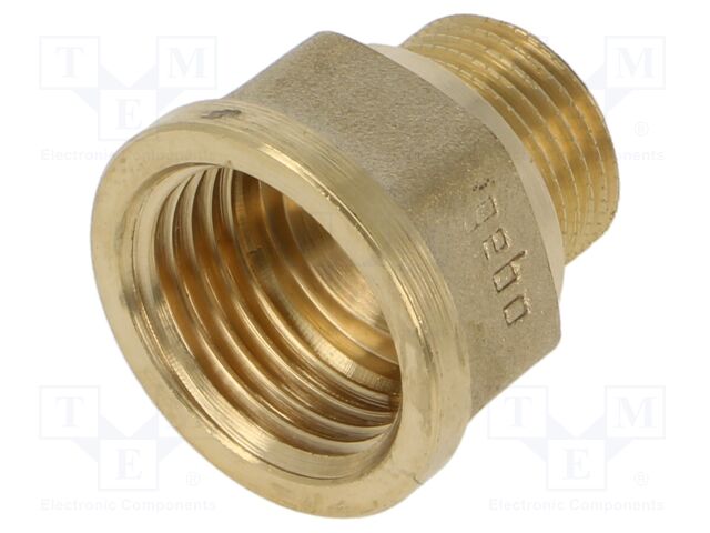 Male-female,reductive,hexagonal; brass CW617N; BR