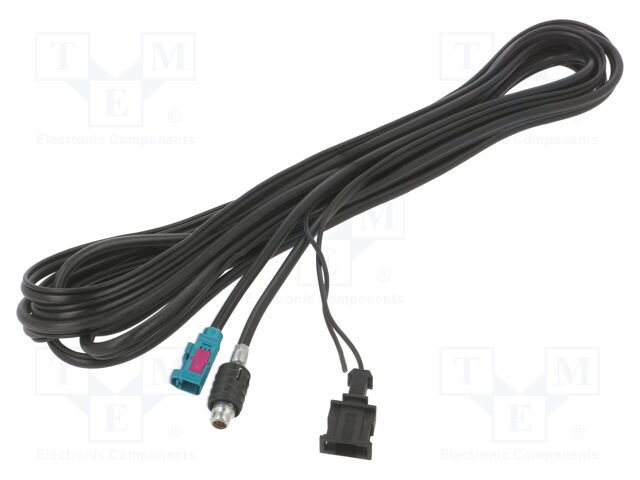 Cable; Fakra socket,HC97 plug; black; straight; 5.6m; 12VDC