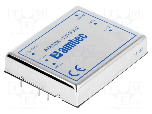 Converter: DC/DC; 30W; Uin: 9÷18V; 15VDC; Iout: 2A; 2"x1,6"; 50g