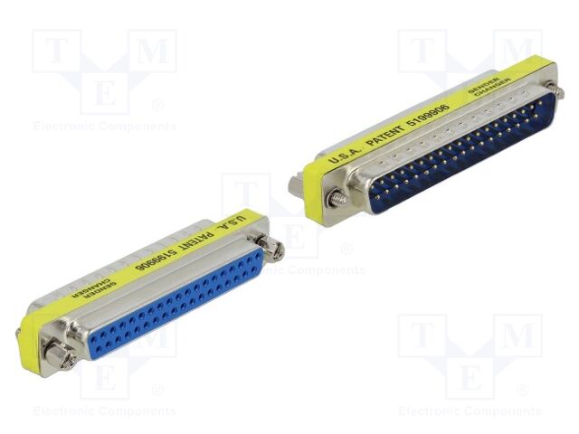 Adapter; D-Sub 37pin socket,D-Sub 37pin plug; connection 1: 1